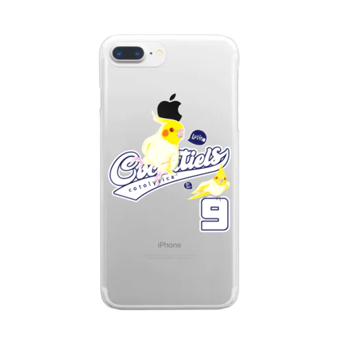 Cockatiels 9 ルチノー オカメインコ ルチノスケ カレッジ ロゴ 0535 スサー付 Clear Smartphone Case