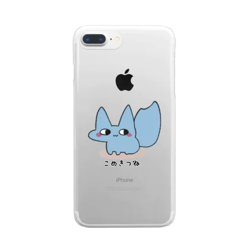 こめきつね・ぶるー Clear Smartphone Case