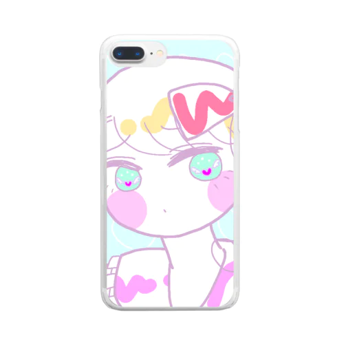 量産型ちゃん Clear Smartphone Case