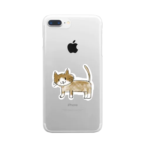 茶色のねこ。 Clear Smartphone Case