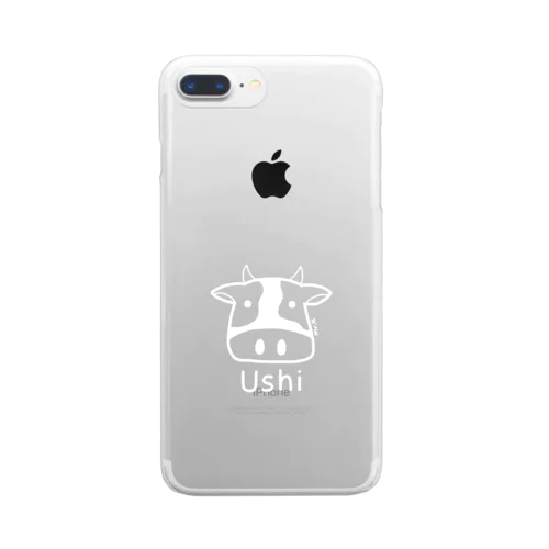 Ushi (牛) 白デザイン Clear Smartphone Case