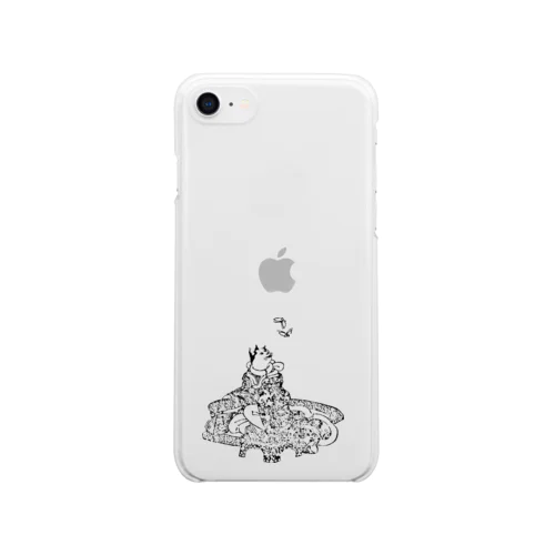 蝶を見上げるおこまちゃん Clear Smartphone Case