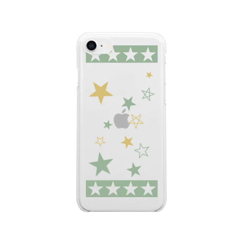 Green×Yellow  Star Clear Smartphone Case