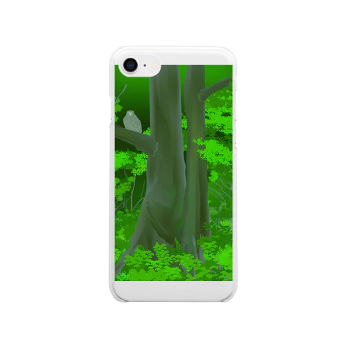 シマフクロウの森 Clear Smartphone Case