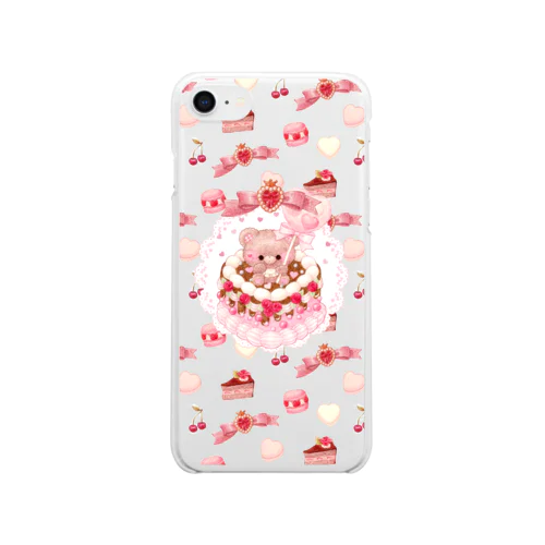 Chocolate pink Bear Clear Smartphone Case