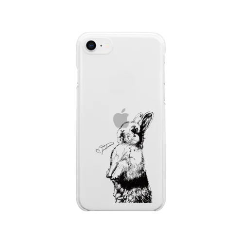 Rabbit drawing series / Black Clear Smartphone Case