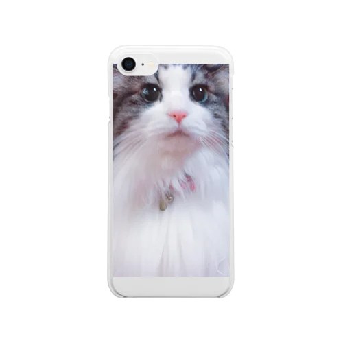ドアップな猫 Clear Smartphone Case