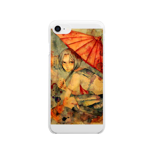 番傘セーラー Clear Smartphone Case