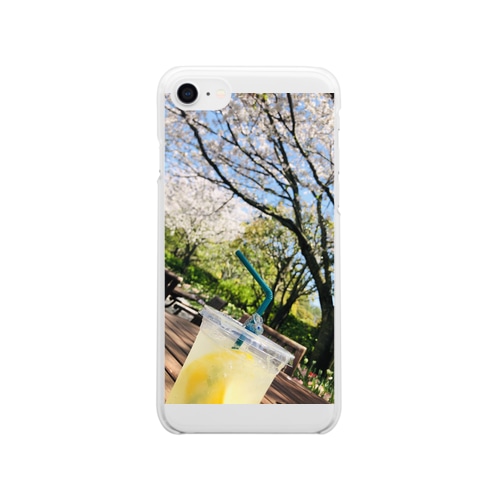 桜とうさぎとレモネード Clear Smartphone Case