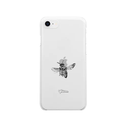 Bee drawing series / Black Clear Smartphone Case