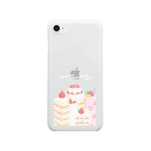 Thank you Strawberry much　スマホケース Clear Smartphone Case