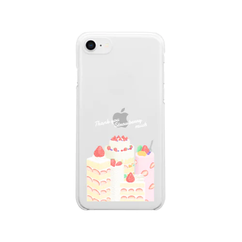 Thank you Strawberry much　スマホケース Clear Smartphone Case