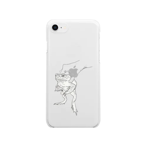 a kaeru in the hand オオヒキガエル Clear Smartphone Case