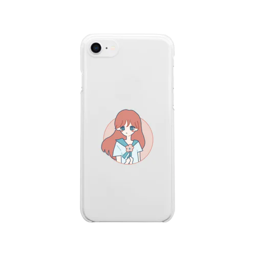 花と女の子スマホケース Clear Smartphone Case