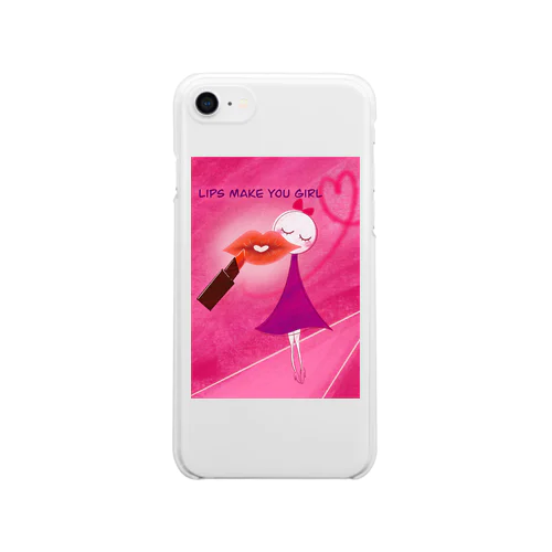 リップガール（ピンク） Clear Smartphone Case