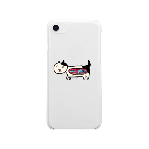 お魚を2匹食べた猫 Clear Smartphone Case
