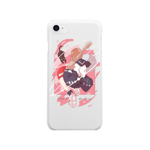 「音楽に溺れる。」茜色ver. Clear Smartphone Case