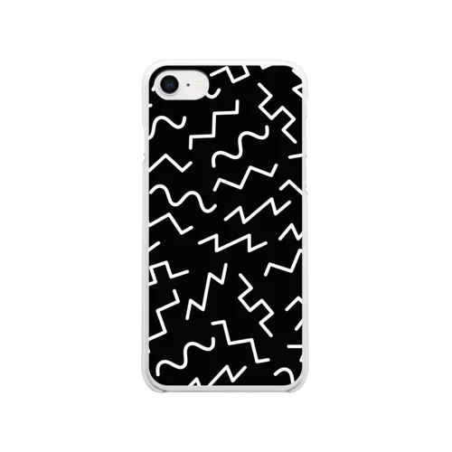 synth wave b/w Clear Smartphone Case