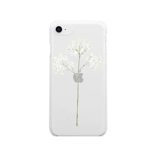 donguri to ie.×くるもり雑貨店コラボかすみ草 Clear Smartphone Case