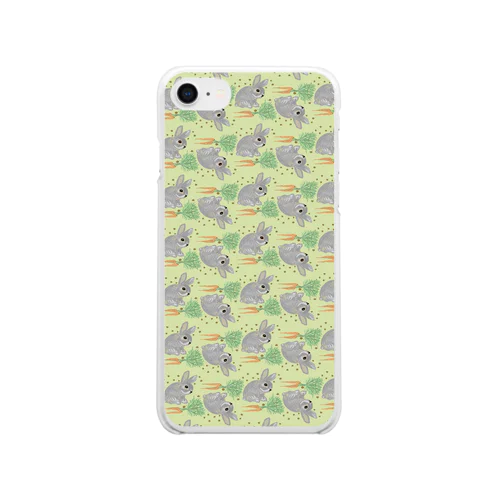 ウサギのきのこくん Clear Smartphone Case