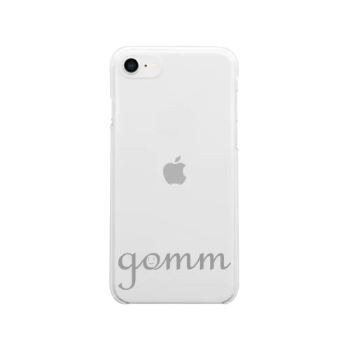 gomm グレーロゴ Clear Smartphone Case