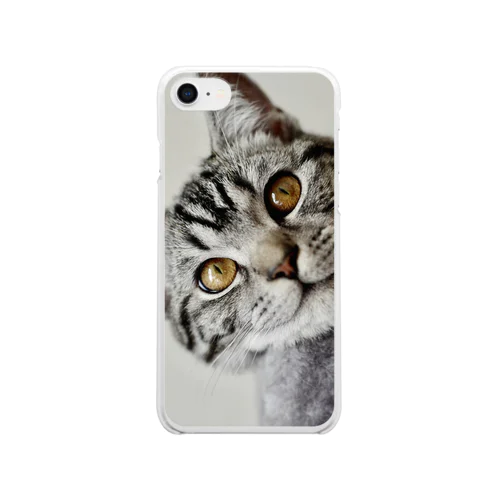 猫の笑顔に癒されて Clear Smartphone Case