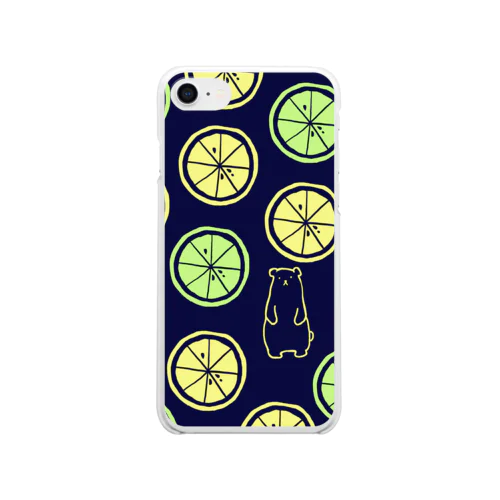 クマと檸檬に夏の夜 Clear Smartphone Case