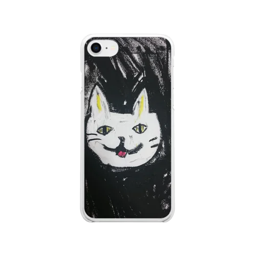 クレヨン白猫 Clear Smartphone Case