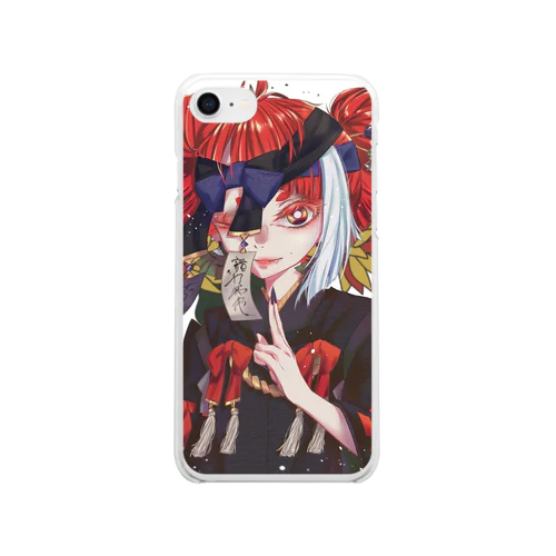 花札モチーフ 和風な女の子 Clear Smartphone Case
