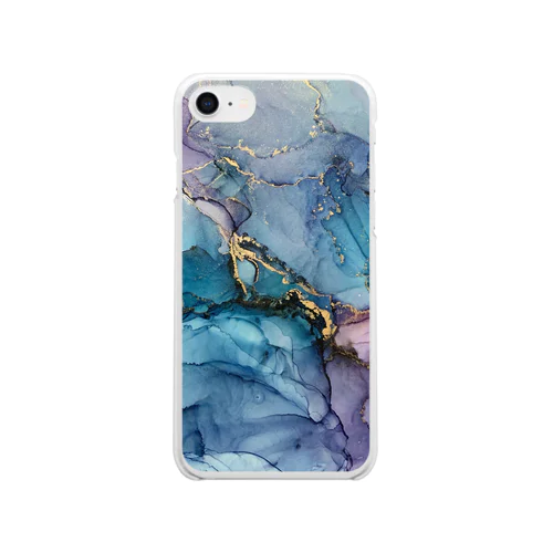 【完全オリジナル】持ち歩けるアートシリーズ アルコールインクアート Clear Smartphone Case