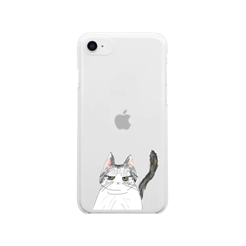 ふてぶてしい顔の猫 Clear Smartphone Case