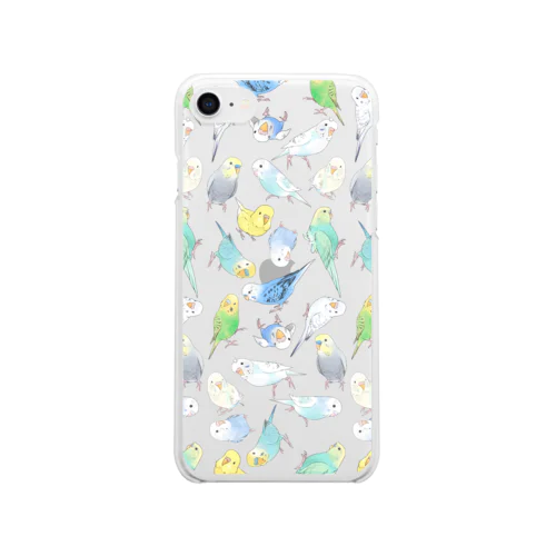 たくさんセキセイインコちゃん【まめるりはことり】 Clear Smartphone Case