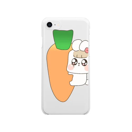 可愛すぎるうさぎとニンジン Clear Smartphone Case