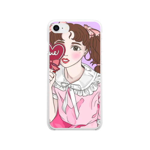 ピンクだらけの女の子 Clear Smartphone Case