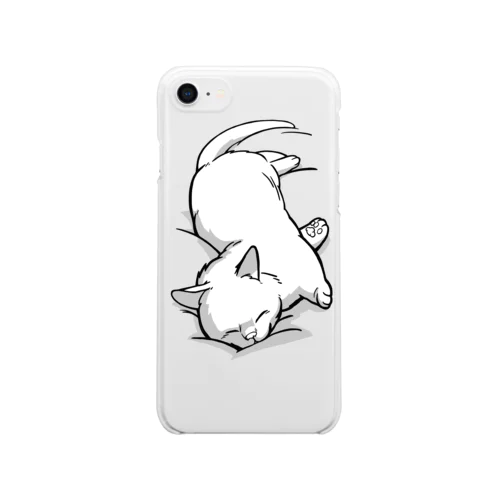 ねっころマンチカン（モノクロタイプ） Clear Smartphone Case