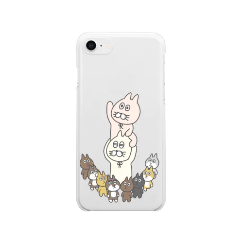 8猫ファミりんご狩り Clear Smartphone Case