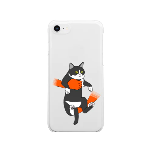 思考停止中のねこ Clear Smartphone Case