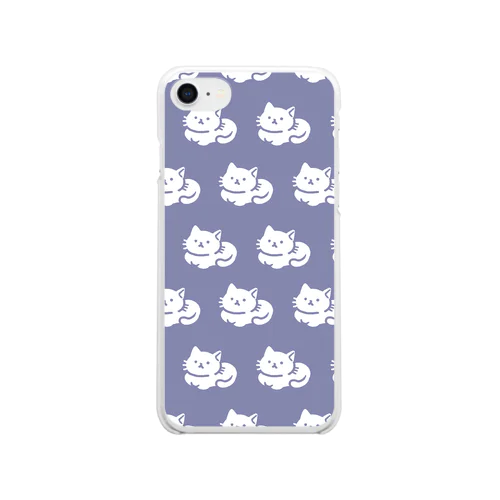 ねこ座（淡いしぶむらさき系） Clear Smartphone Case