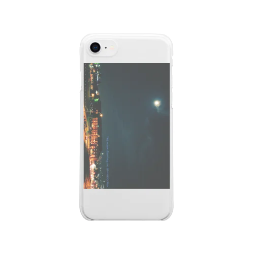 The moon floating on SHINKO Pier.(skeleton・gray) Clear Smartphone Case