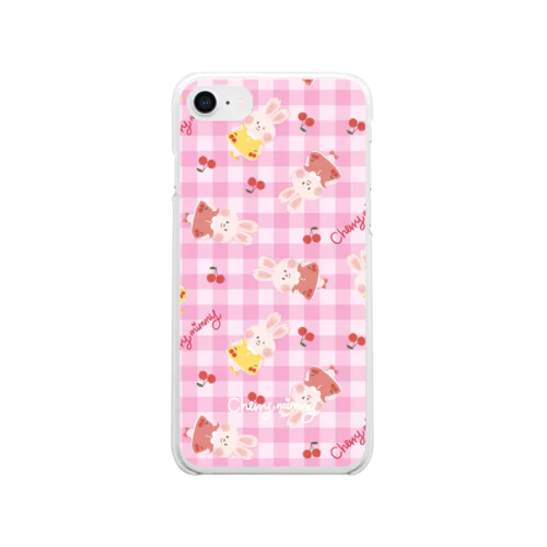 Cherryチェッククリアスマホケース【cherrymimmy】 Clear Smartphone Case