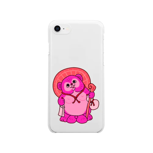 たぬきの置物（ピンク） Clear Smartphone Case