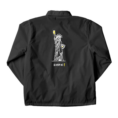 彫刻 × BEER（自由の女神）白線画 Coach Jacket