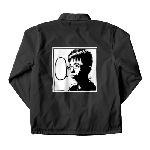 チー牛を描いた本人が出すグッズ【No.001-モノクロ】 Coach Jacket