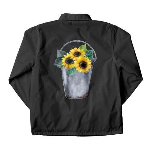 Watering bucket and sunflowers  じょうろ と ひまわり Coach Jacket