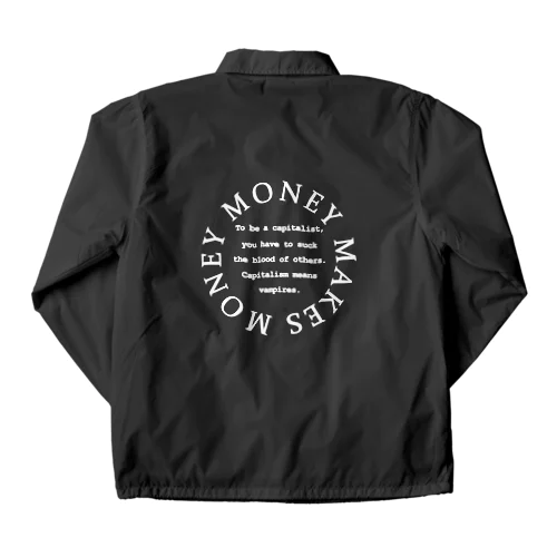 MoneyMakesMoney Circle Logo white コーチジャケット