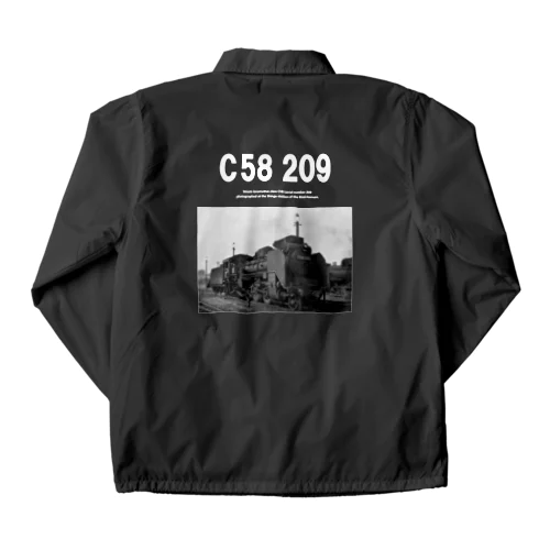 紀勢線 新宮機関区に停まる蒸気機関車 C58209 （モノクロフォト） Coach Jacket