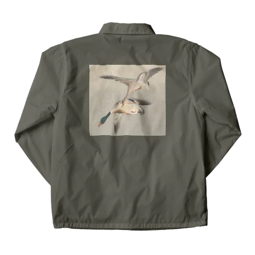 日本画：浮世絵：小原古邨_雪に真鴨 Coach Jacket