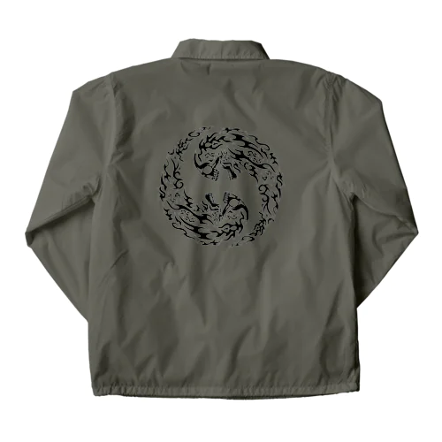 合わせ二つ髑髏 黒（オリジナル家紋シリーズ） Coach Jacket