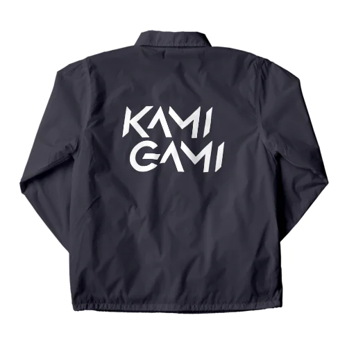 『KAMI-GAMI』typography ホワイト Coach Jacket