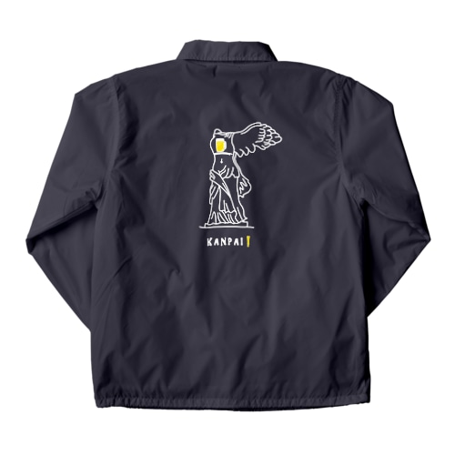 彫刻 × BEER（サモトラケのニケ）白線画 Coach Jacket